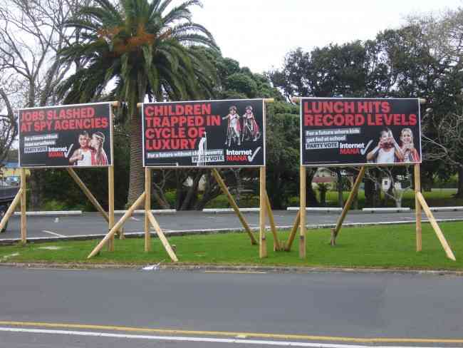 Hoardings in Kaitaia when you come from the South